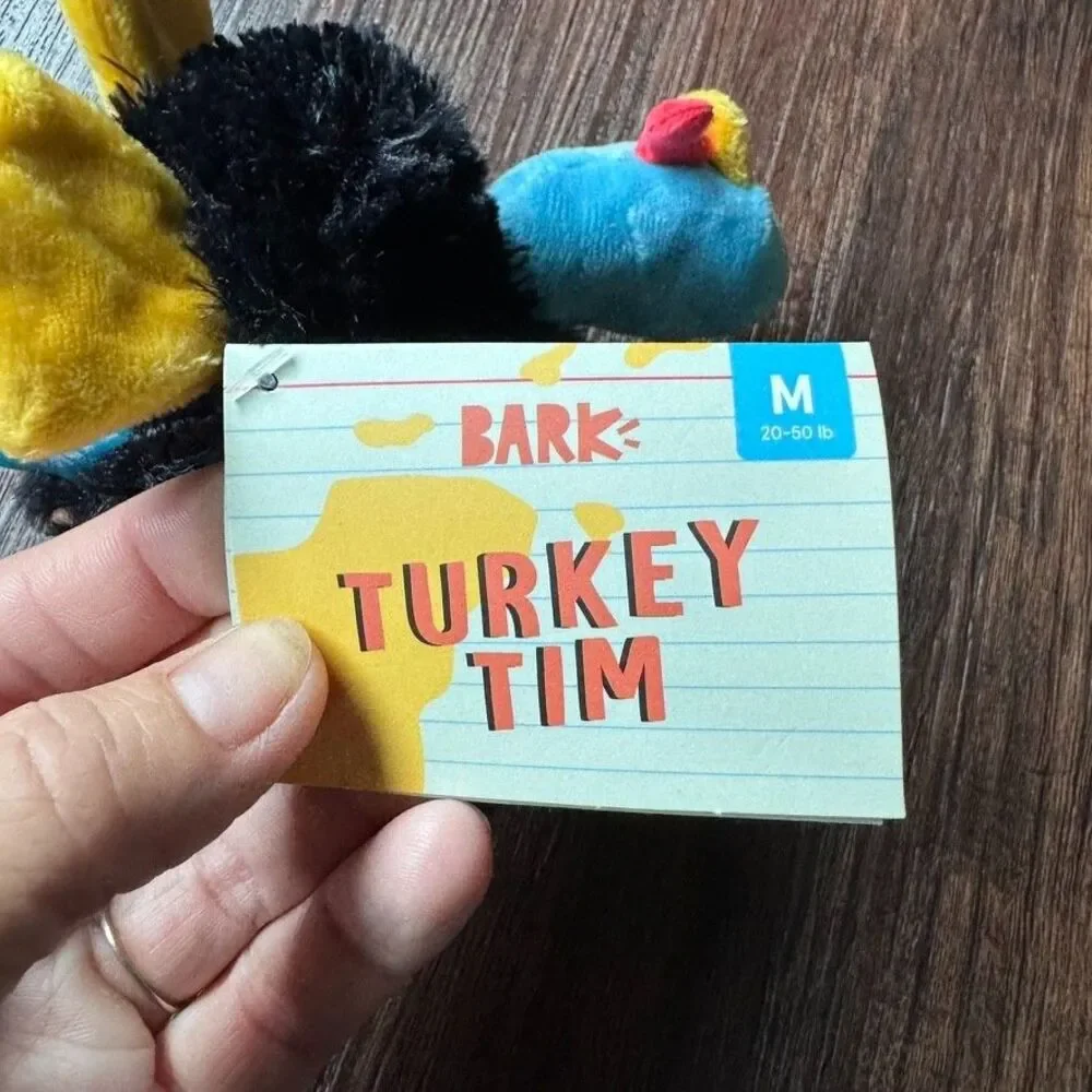 Bark Box Dog Toys: Turkey Tim & Belly Rubbly Bubbly M Squeak Crinkle Holiday NWT